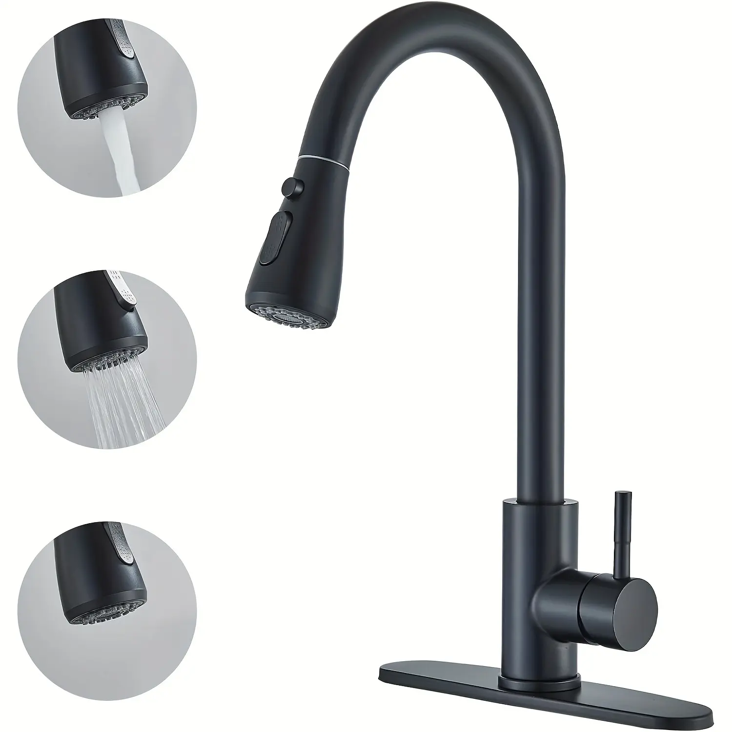 cad5ba54-3d80-4063-a40b-832fa0190c31 Kitchen Faucet for Sink Water Flow Control with Pull-Down Spray & Single-Handle Design – main image