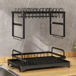 2-Tier Dish Drying Rack for Draining & Organizing Dishes with Cutlery Holder – gallery image 2