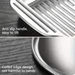 4-Piece Stainless Steel Rectangular Baking Pan Set for Baking & Roasting with Lids and Handles – gallery image 5