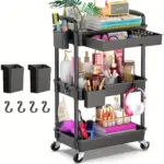 Rolling Storage Cart for Organizing Supplies with 3 or 4-Tier Design and Lockable Wheels – gallery image 2