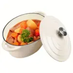 Enameled Cast Iron Dutch Oven Pot with Lid for Bread Baking & Cooking, Dual Handles – gallery image 5