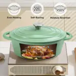 Enameled Cast Iron Dutch Oven Pot with Lid for Bread Baking & Cooking, Dual Handles – gallery image 9