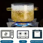 Borosilicate Glass Cooking Pot for Simmering & Serving with Yellow Handle – gallery image 6