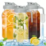 Glass Drink Jar for Cold Beverage Storage, Wide Mouth Design – gallery image 3
