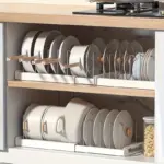 Adjustable Expandable Pots and Pans Organizer Rack for Organizing Cookware and Lids, White – gallery image 6