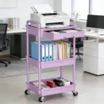 Rolling Storage Cart for Organizing Supplies with 3 or 4-Tier Design and Lockable Wheels – gallery image 5