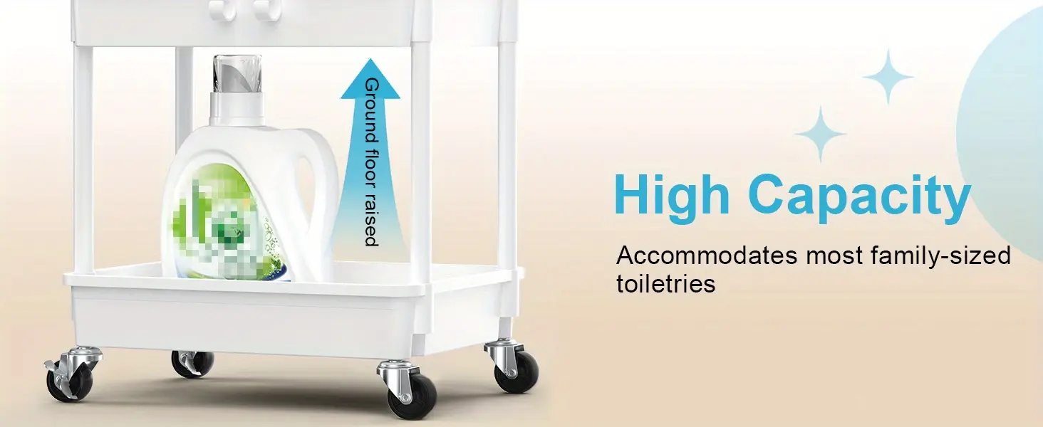 Rolling Storage Cart for Organizing Supplies with 3 or 4-Tier Design and Lockable Wheels – description image 4