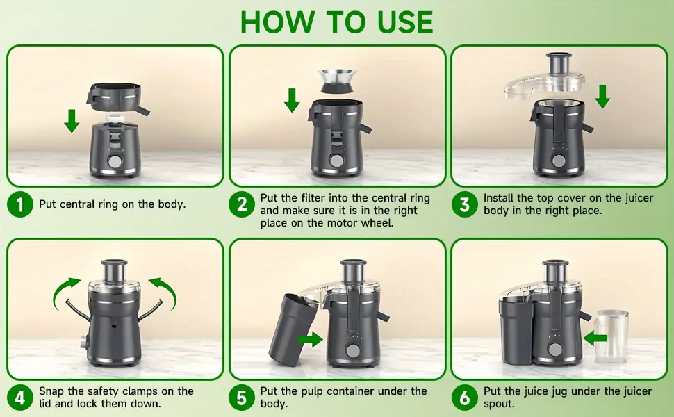 Centrifugal Juicer Machine for Juicing Whole Fruits and Vegetables, 3in Feed Chute & Dual Speed Control – description image 4