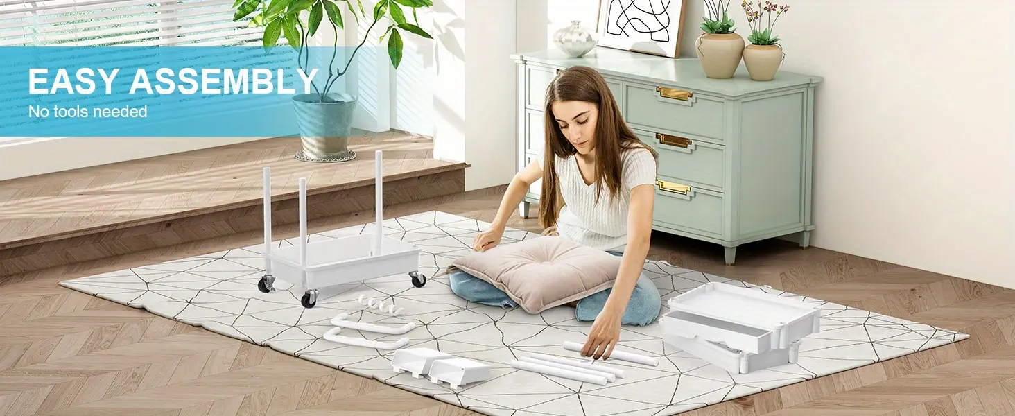 Rolling Storage Cart for Organizing Supplies with 3 or 4-Tier Design and Lockable Wheels – description image 5