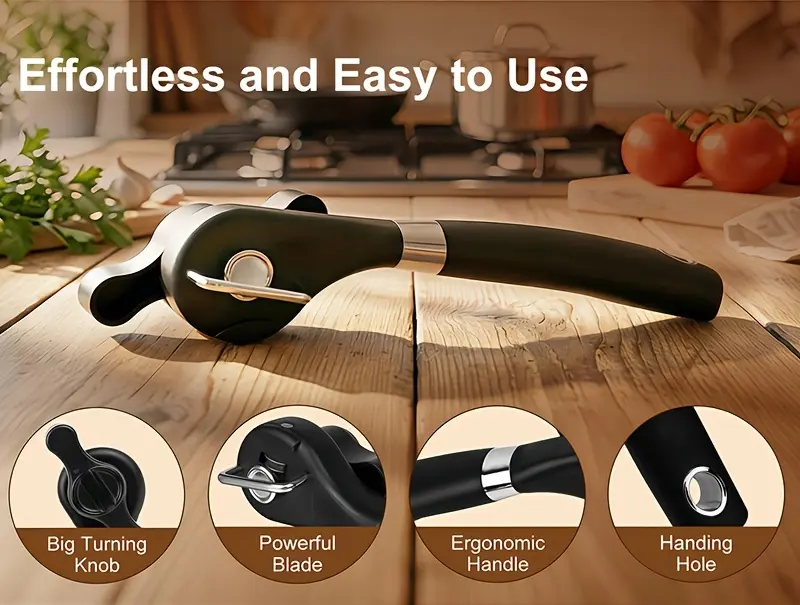 Manual Can Opener for Opening Cans and Lifting Pull Tabs – description image 2