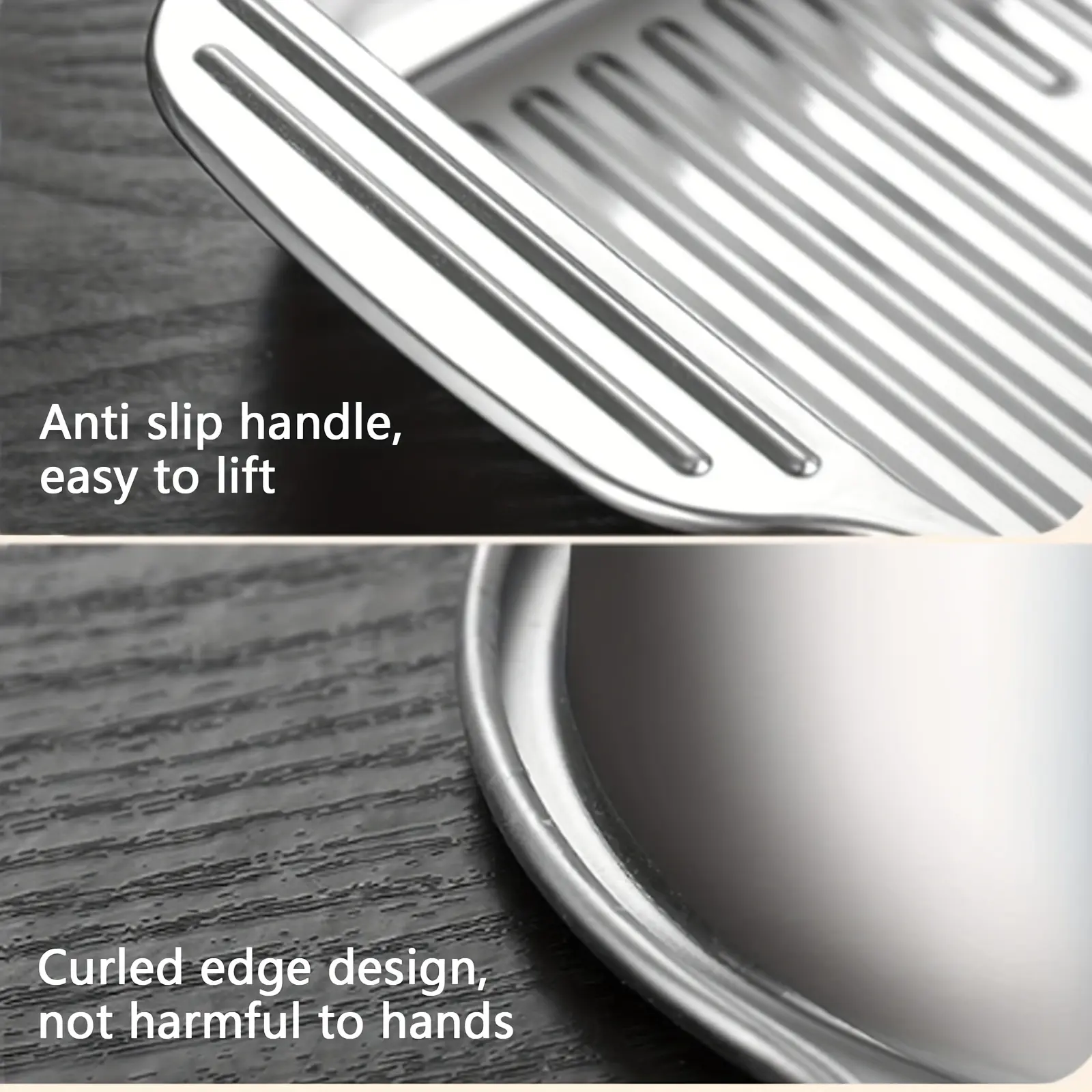 4-Piece Stainless Steel Rectangular Baking Pan Set for Baking & Roasting with Lids and Handles – description image 1