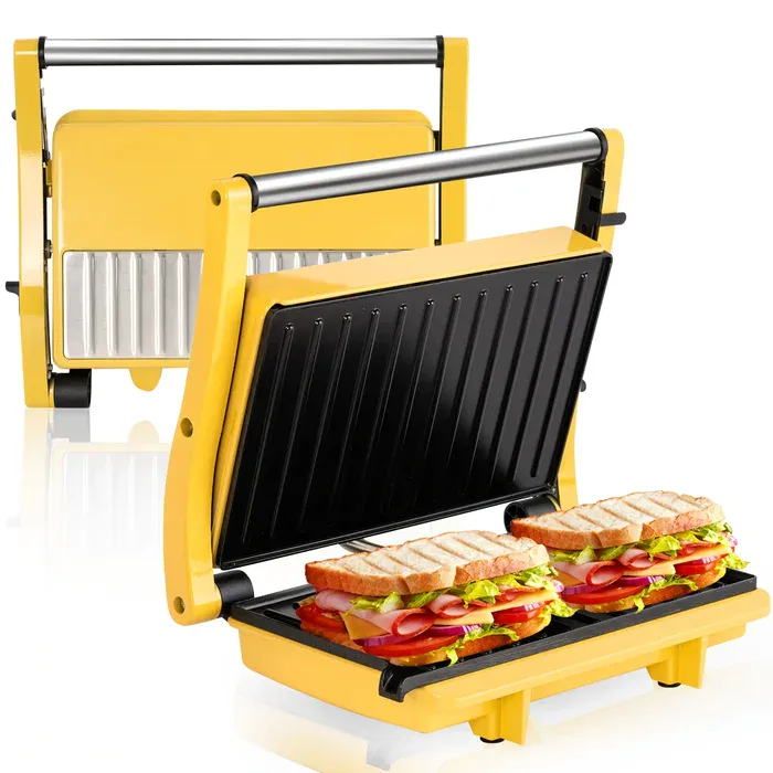 3-in-1 Electric Indoor Grill for Grilling & Pressing with 180-Degree Opening and Non-Stick Plates – description image 6