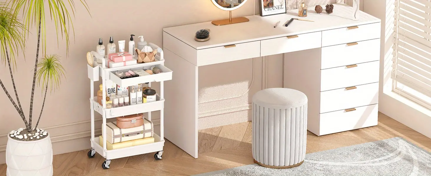 Rolling Storage Cart for Organizing Supplies with 3 or 4-Tier Design and Lockable Wheels – description image 6