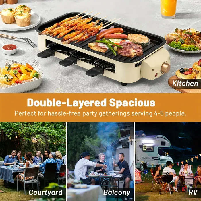 Smokeless Electric Grill for Indoor Grilling & Searing with Removable Non-Stick Plate – description image 3