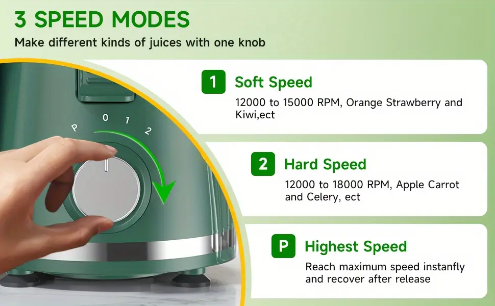 Centrifugal Juicer Machine for Juicing Whole Fruits and Vegetables, 3in Feed Chute & Dual Speed Control – description image 2
