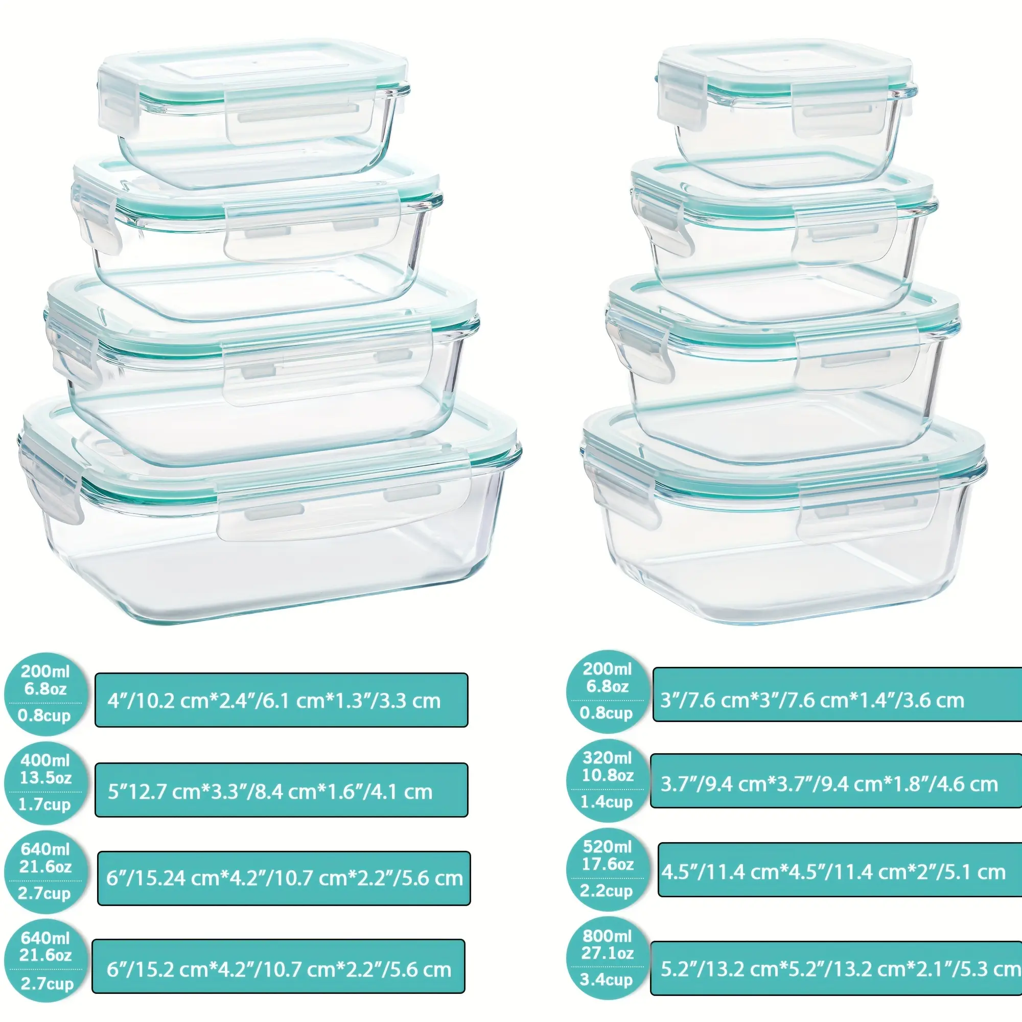 Glass Food Storage Containers for Meal Prep & Food Storage with Locking Lids – description image 1