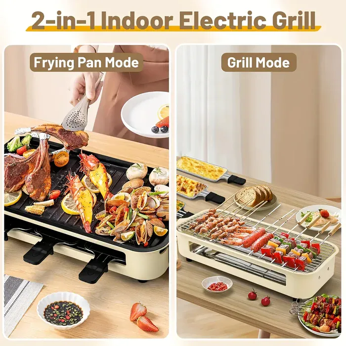Smokeless Electric Grill for Indoor Grilling & Searing with Removable Non-Stick Plate – description image 4