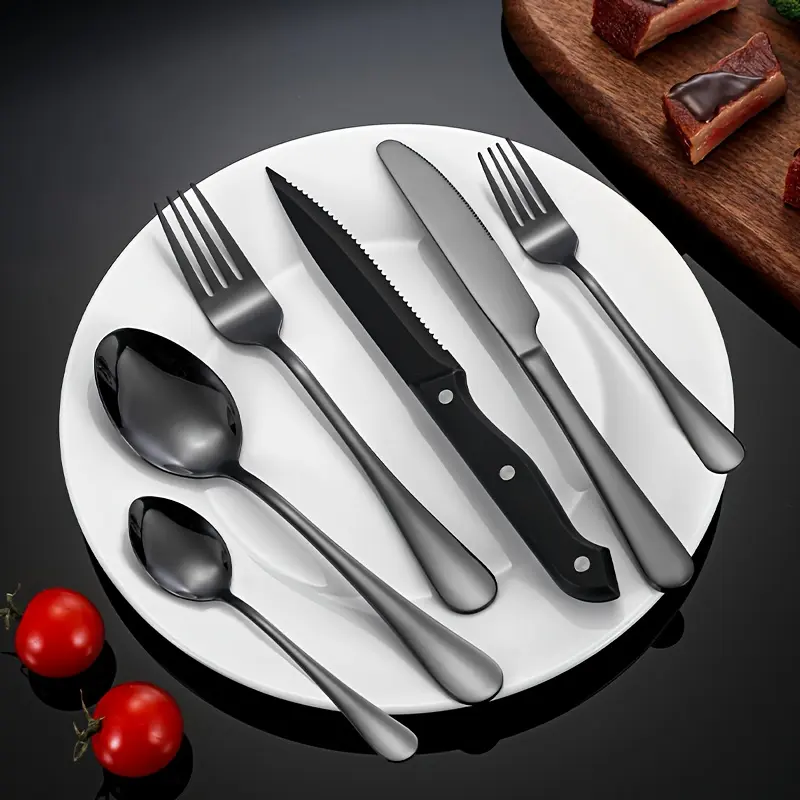 48-Piece Stainless Steel Flatware Set for Dining, Mirror Finish – description image 4