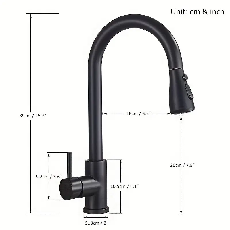 Kitchen Faucet for Sink Water Flow Control with Pull-Down Spray & Single-Handle Design – description image 4