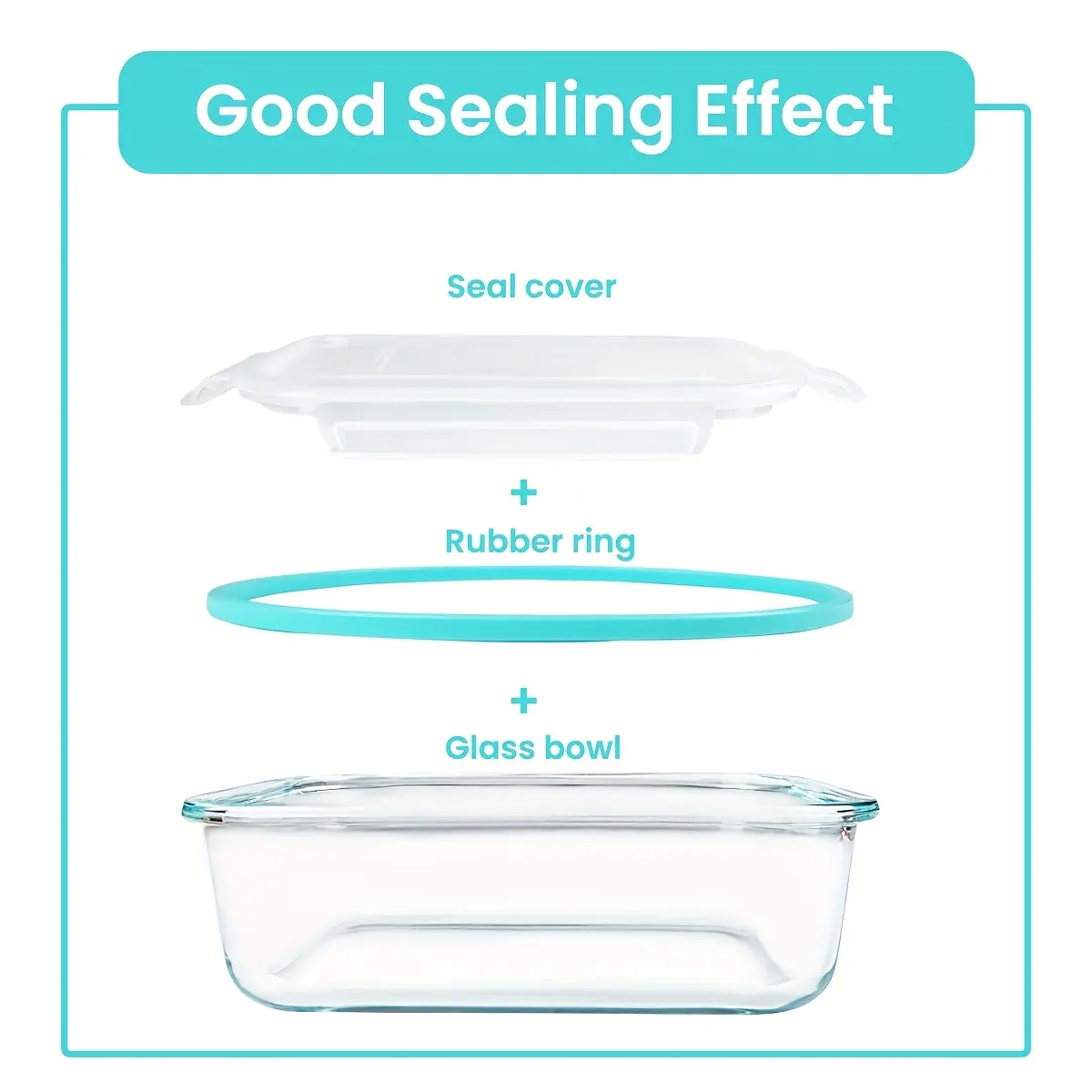 16-Piece Sealed Glass Food Storage Container Set for Food Storage & Meal Prep, Durable Glass – description image 3